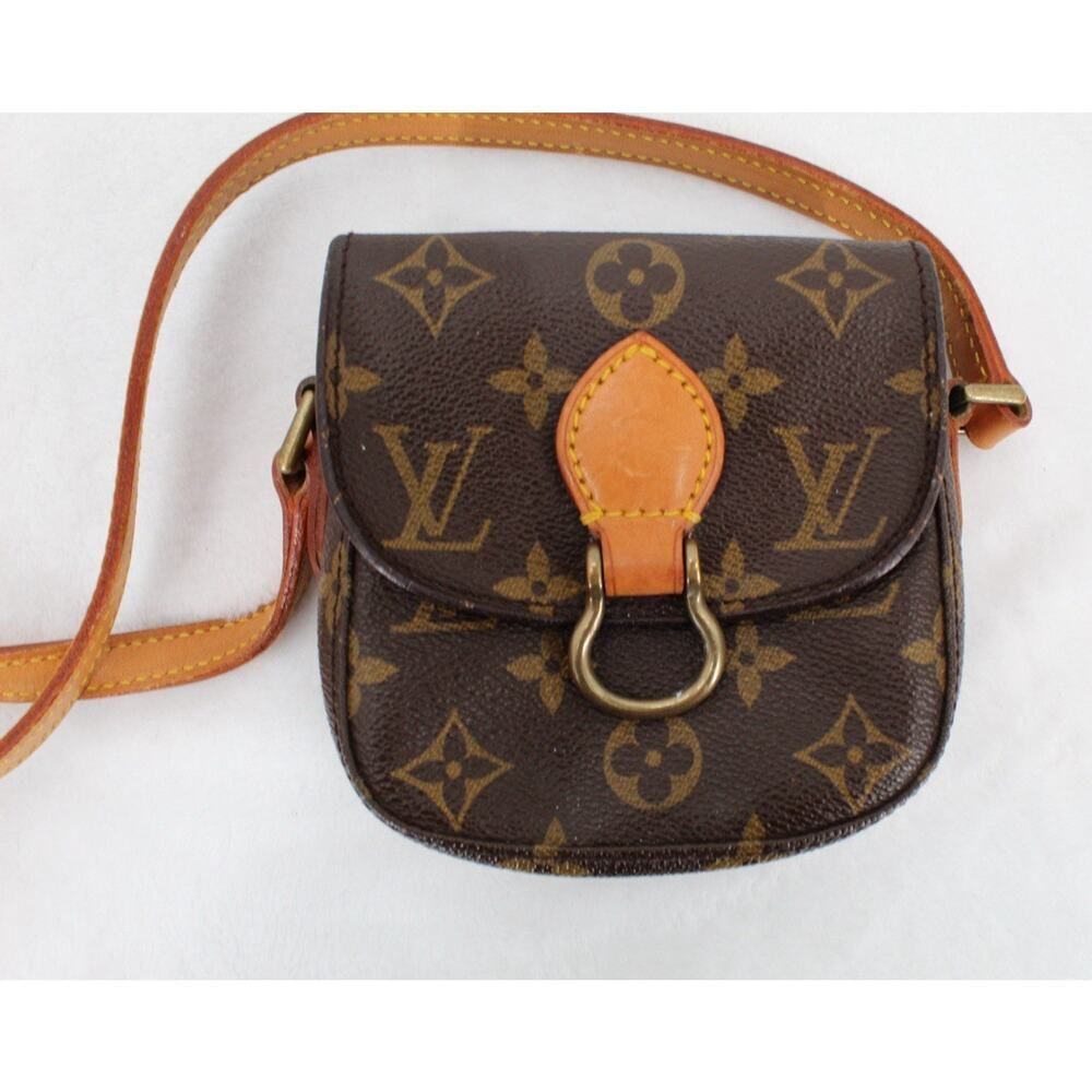 LOUIS VUITTON Mini Saint-Cloud Bebe RARE Shoulder Bag Leather Brown Authentic